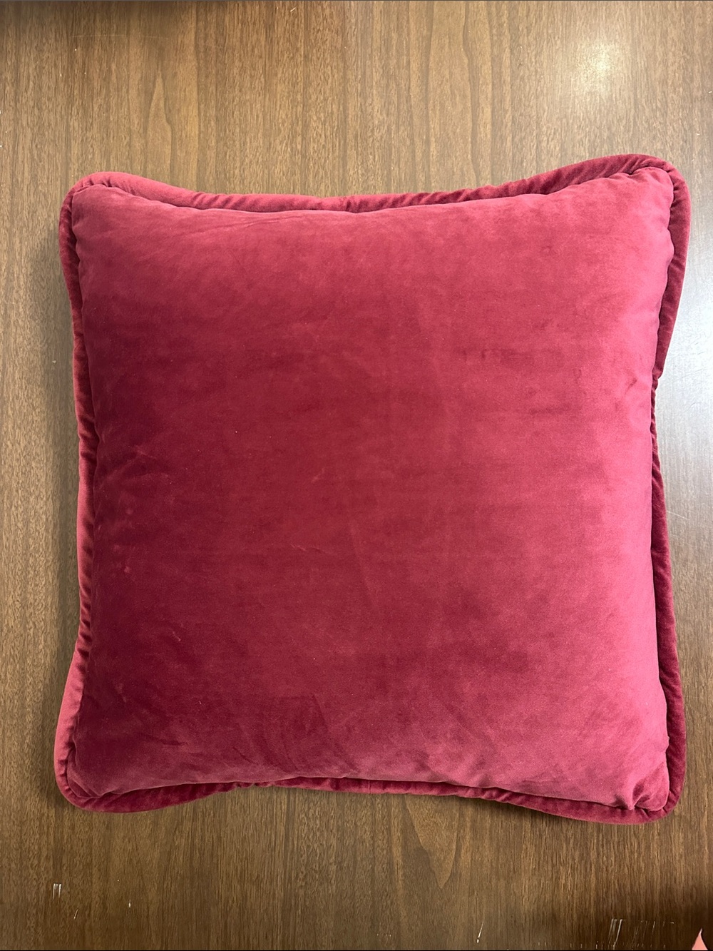 Calvin Klein Velvet Accent Pillow in Deep Burgundy - Picture 2 of 6